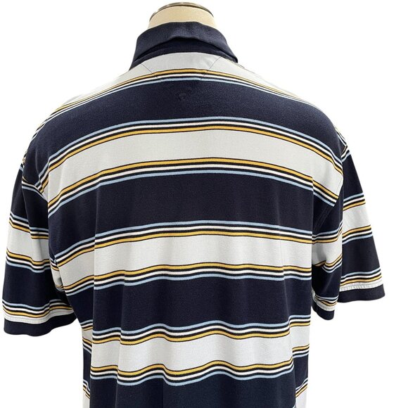 Tommy Hilfiger Striped Polo Shirt XXL Navy Y2K Retro Menswear Classic Fit - Picture 8 of 8